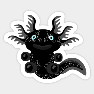 Cute Black Axolotl from the Space Sticker